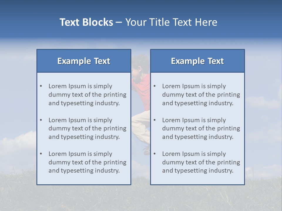 Boy Running On Green Meadow PowerPoint Template