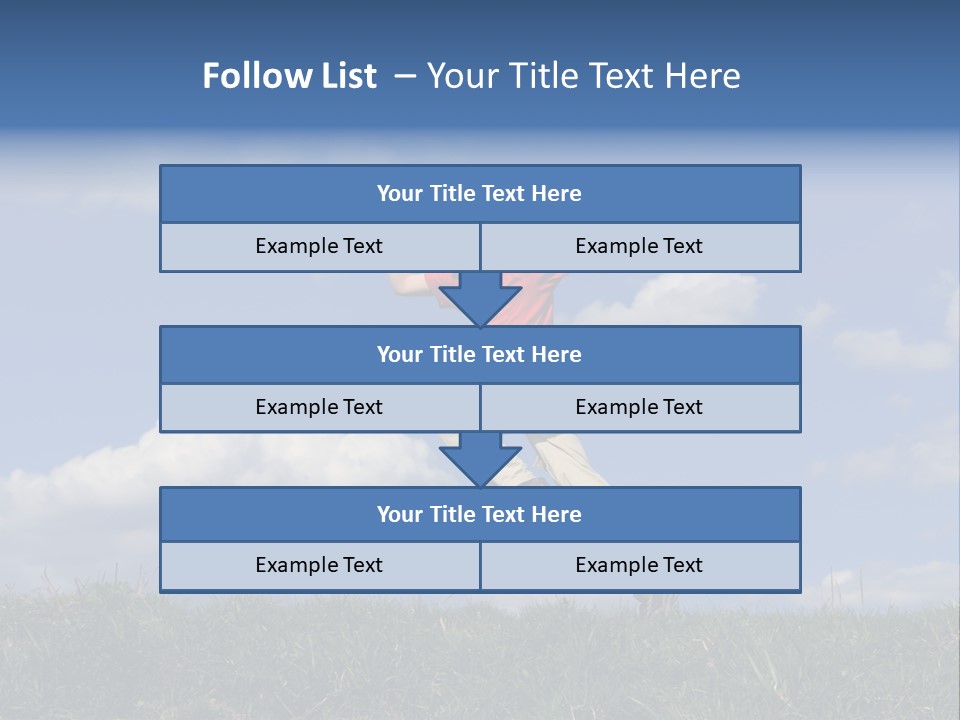 Boy Running On Green Meadow PowerPoint Template