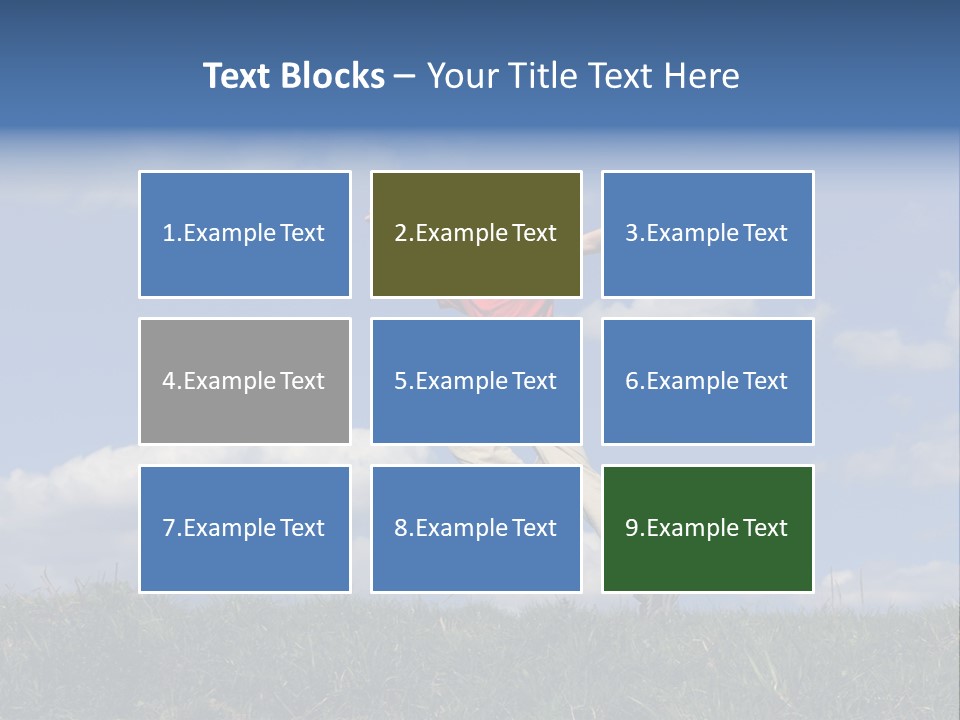 Boy Running On Green Meadow PowerPoint Template