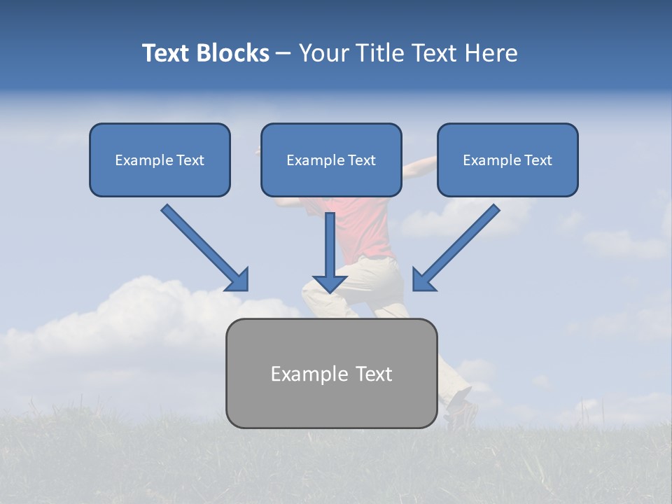 Boy Running On Green Meadow PowerPoint Template