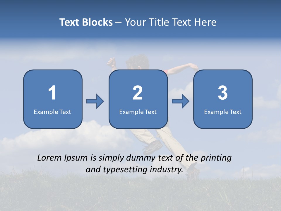 Boy Running On Green Meadow PowerPoint Template