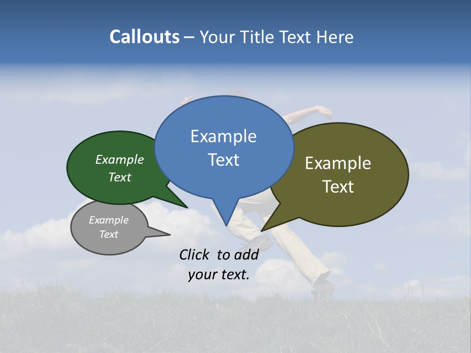 Boy Running On Green Meadow PowerPoint Template