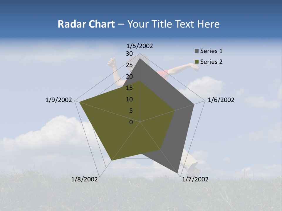 Boy Running On Green Meadow PowerPoint Template