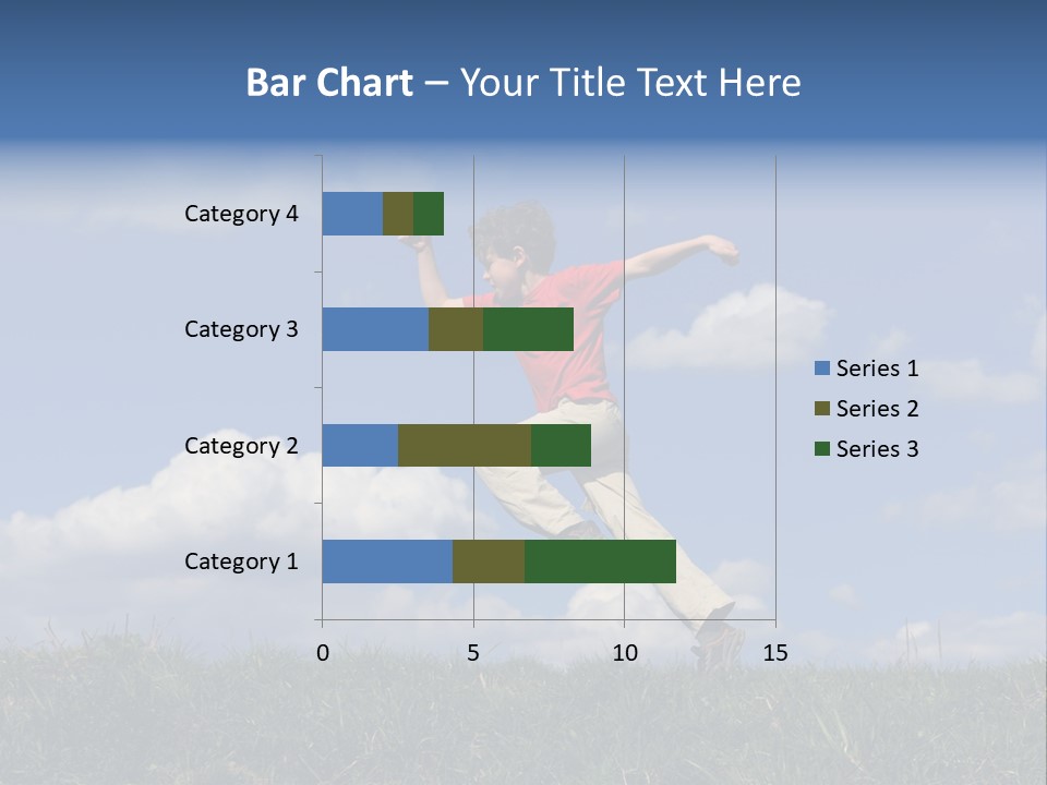 Boy Running On Green Meadow PowerPoint Template