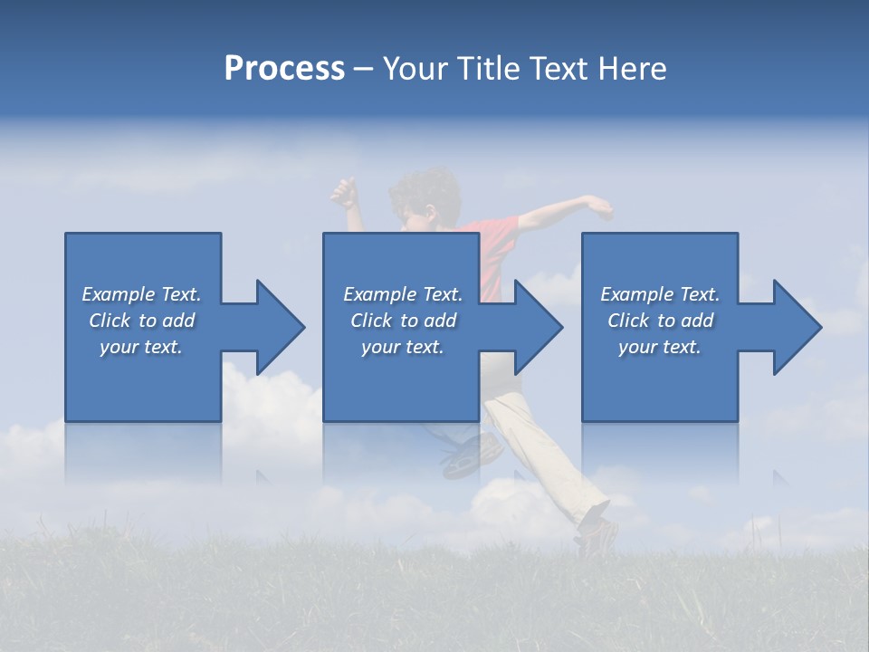 Boy Running On Green Meadow PowerPoint Template