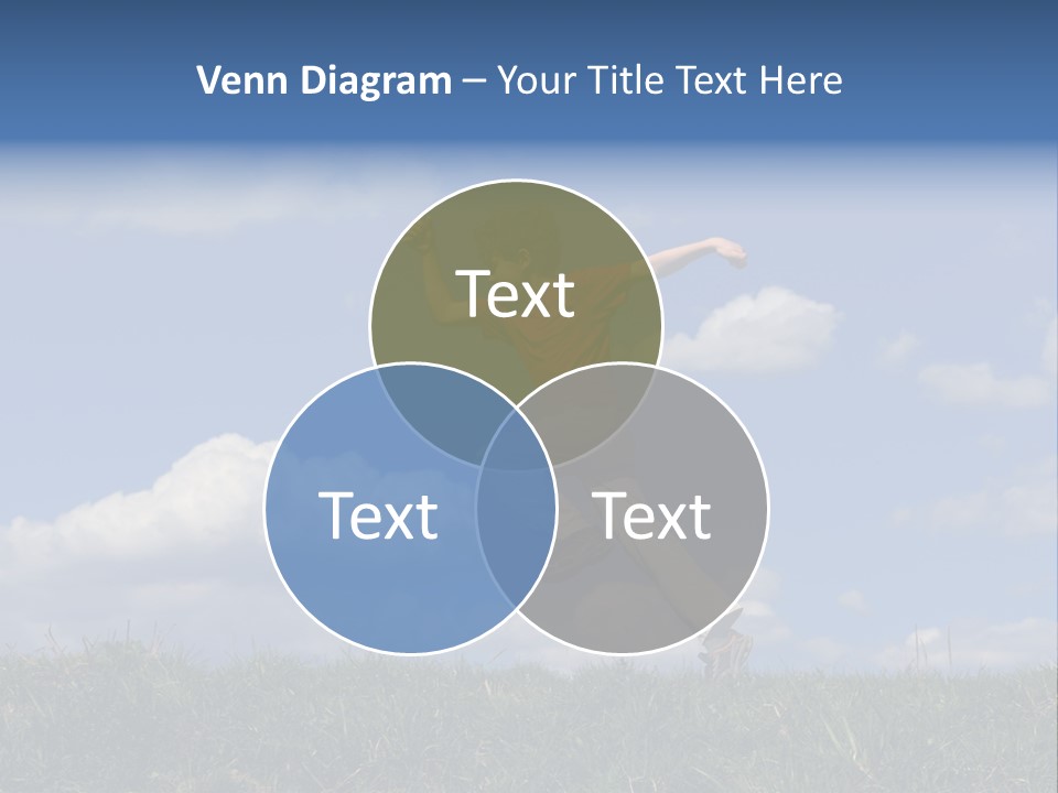 Boy Running On Green Meadow PowerPoint Template