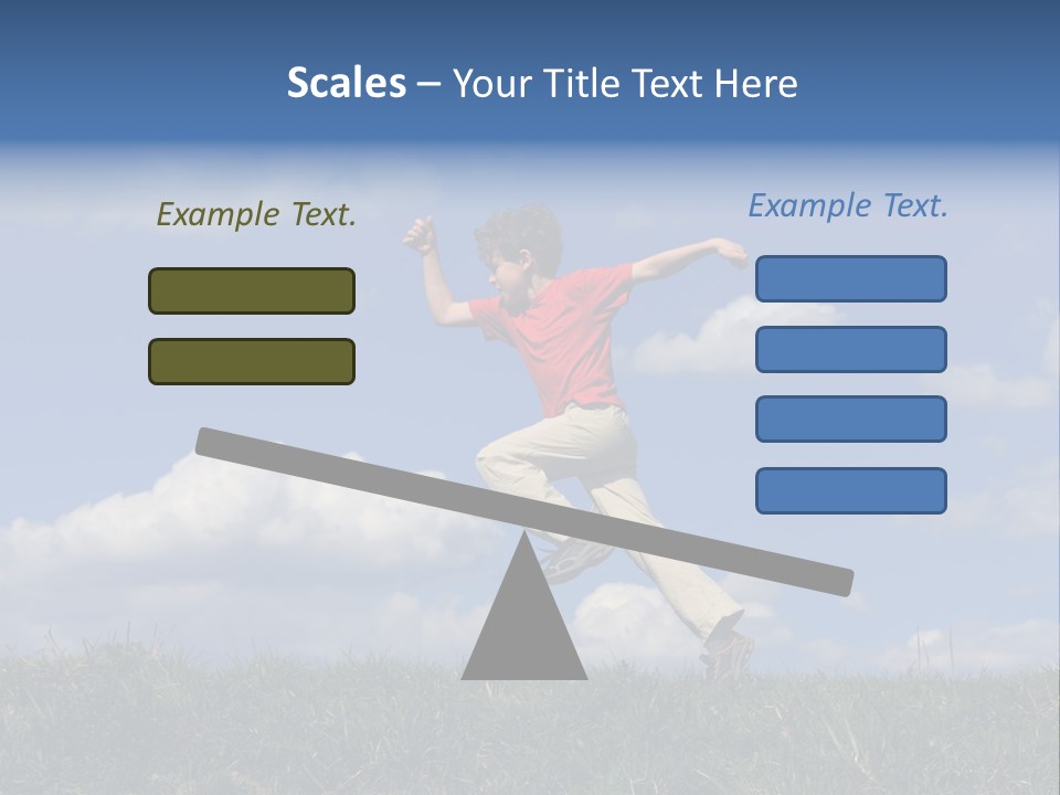 Boy Running On Green Meadow PowerPoint Template