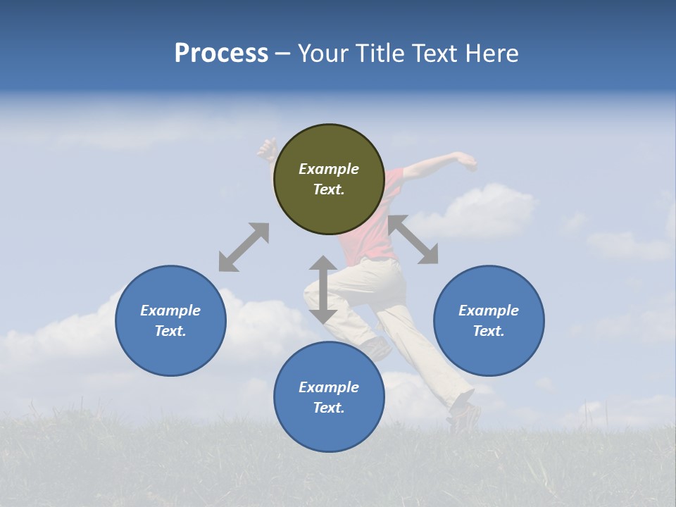 Boy Running On Green Meadow PowerPoint Template