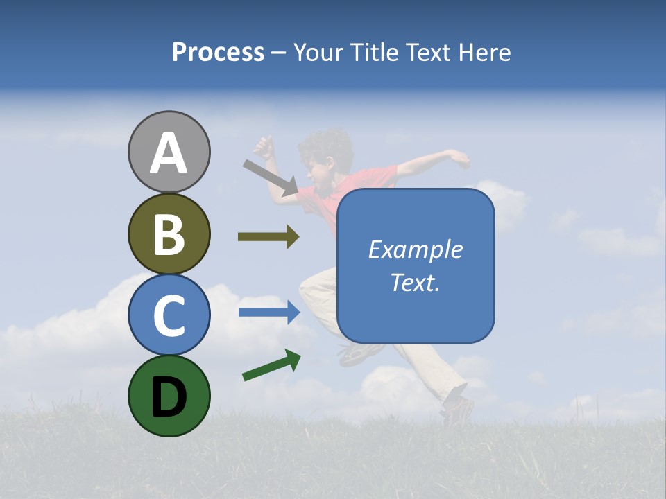 Boy Running On Green Meadow PowerPoint Template