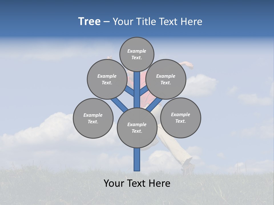 Boy Running On Green Meadow PowerPoint Template