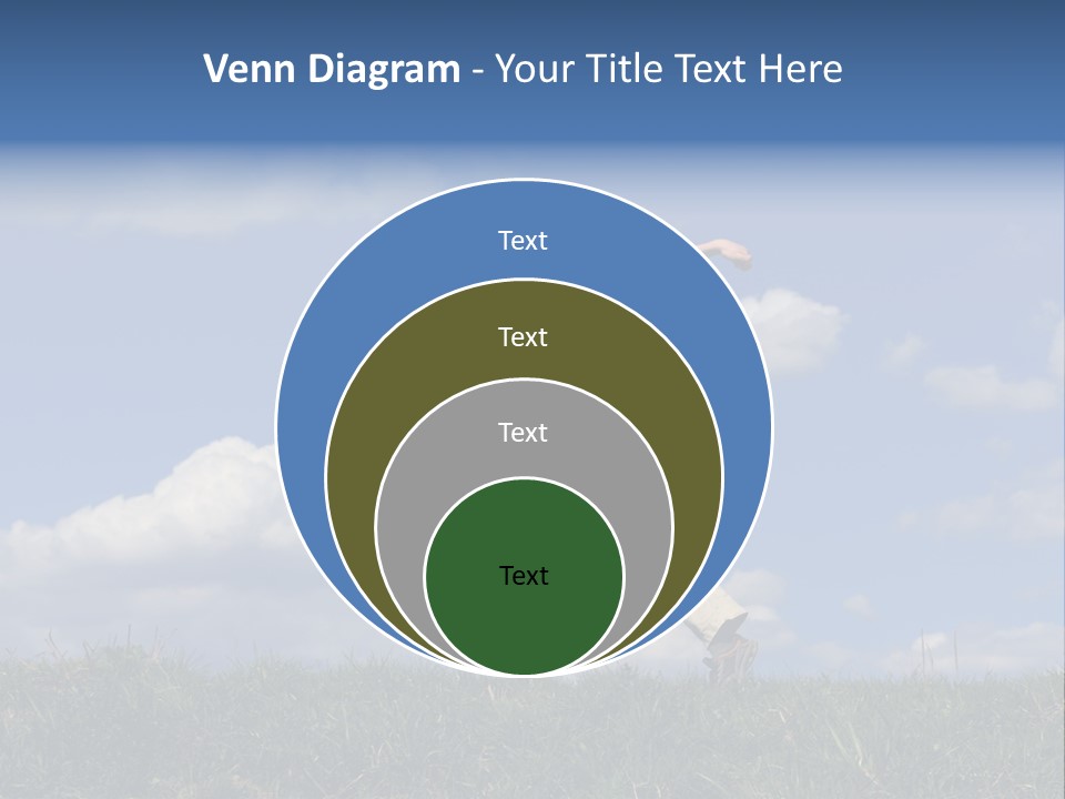 Boy Running On Green Meadow PowerPoint Template
