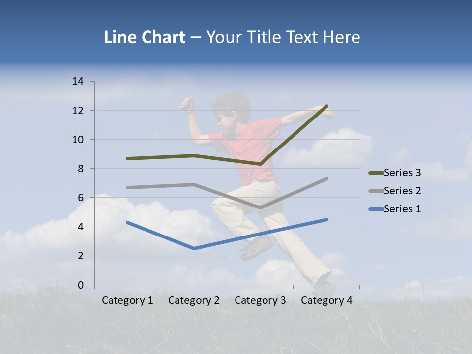 Boy Running On Green Meadow PowerPoint Template