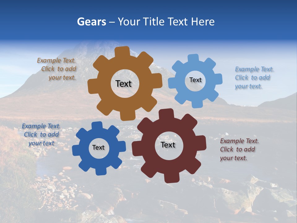 The Peak Of Buachaille Etive Mor Above River Coupall PowerPoint Template