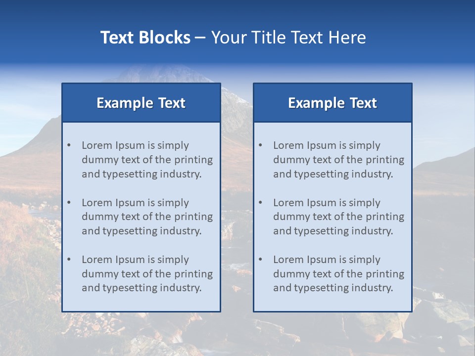 The Peak Of Buachaille Etive Mor Above River Coupall PowerPoint Template