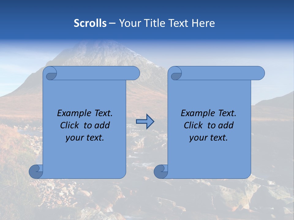 The Peak Of Buachaille Etive Mor Above River Coupall PowerPoint Template