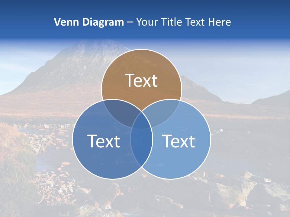 The Peak Of Buachaille Etive Mor Above River Coupall PowerPoint Template