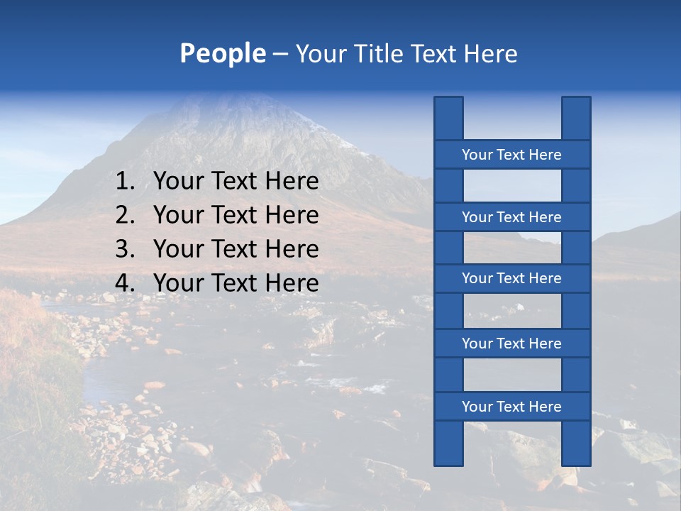 The Peak Of Buachaille Etive Mor Above River Coupall PowerPoint Template