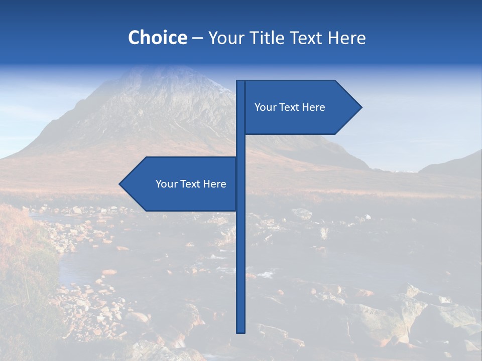 The Peak Of Buachaille Etive Mor Above River Coupall PowerPoint Template