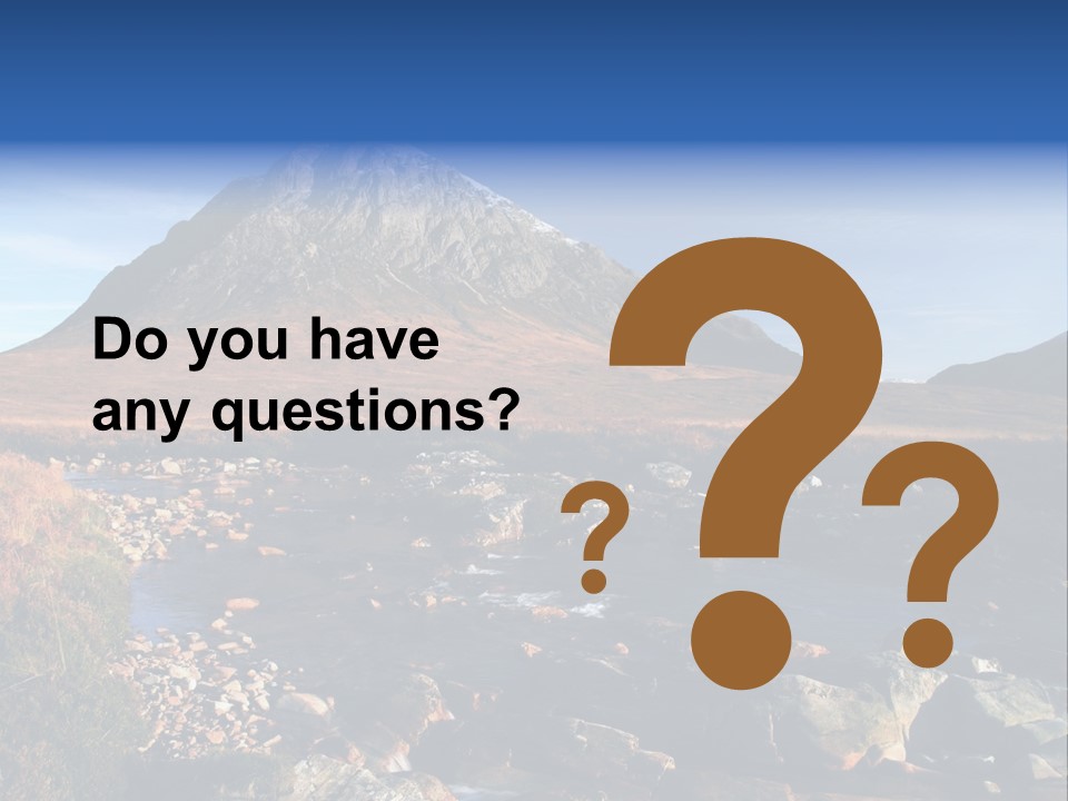 The Peak Of Buachaille Etive Mor Above River Coupall PowerPoint Template