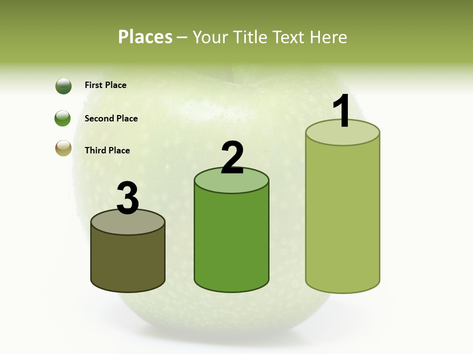 A Green Apple Sitting On Top Of A White Table PowerPoint Template