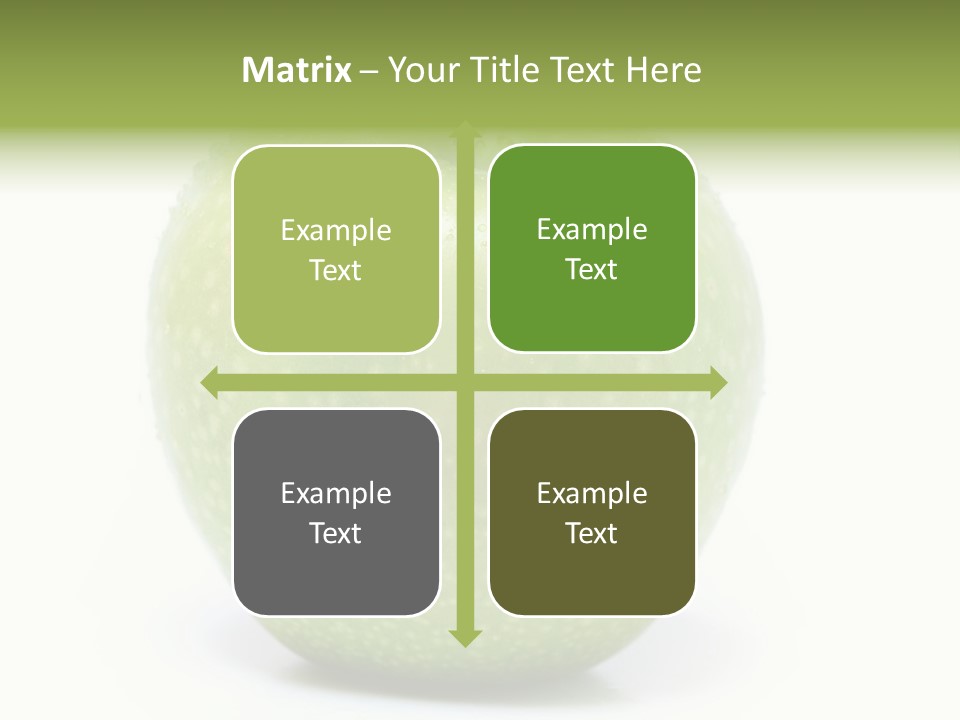 A Green Apple Sitting On Top Of A White Table PowerPoint Template