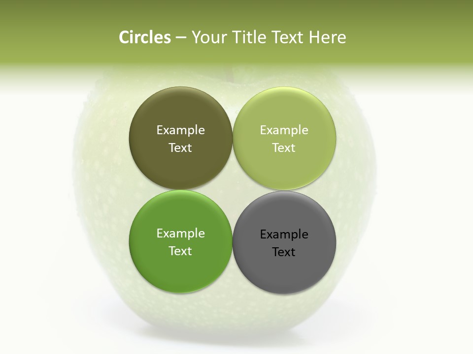 A Green Apple Sitting On Top Of A White Table PowerPoint Template