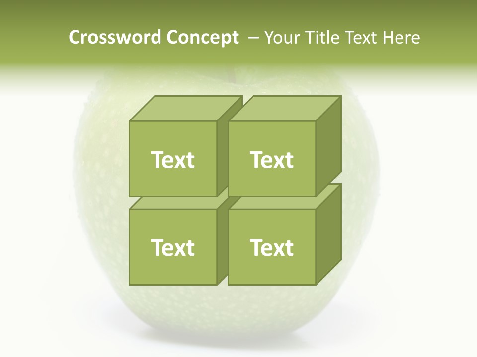 A Green Apple Sitting On Top Of A White Table PowerPoint Template