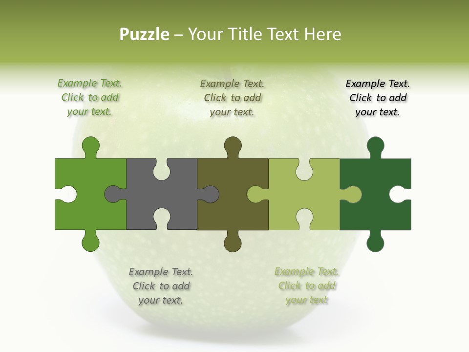 A Green Apple Sitting On Top Of A White Table PowerPoint Template