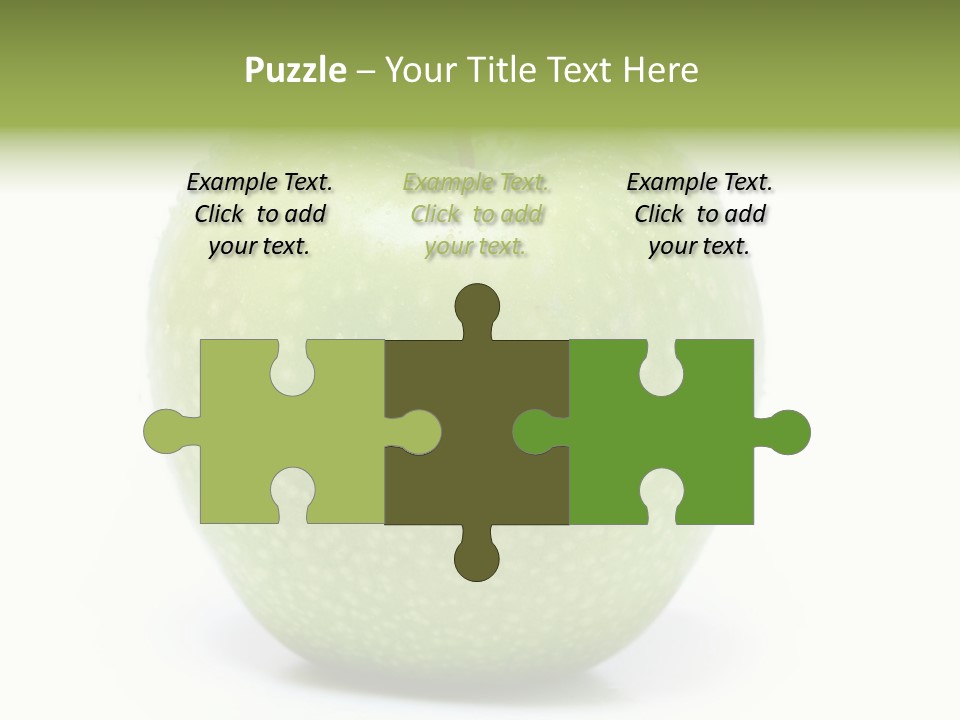 A Green Apple Sitting On Top Of A White Table PowerPoint Template