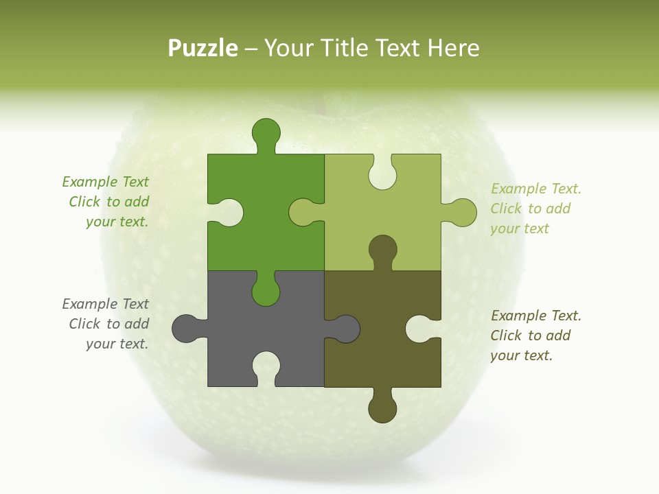 A Green Apple Sitting On Top Of A White Table PowerPoint Template