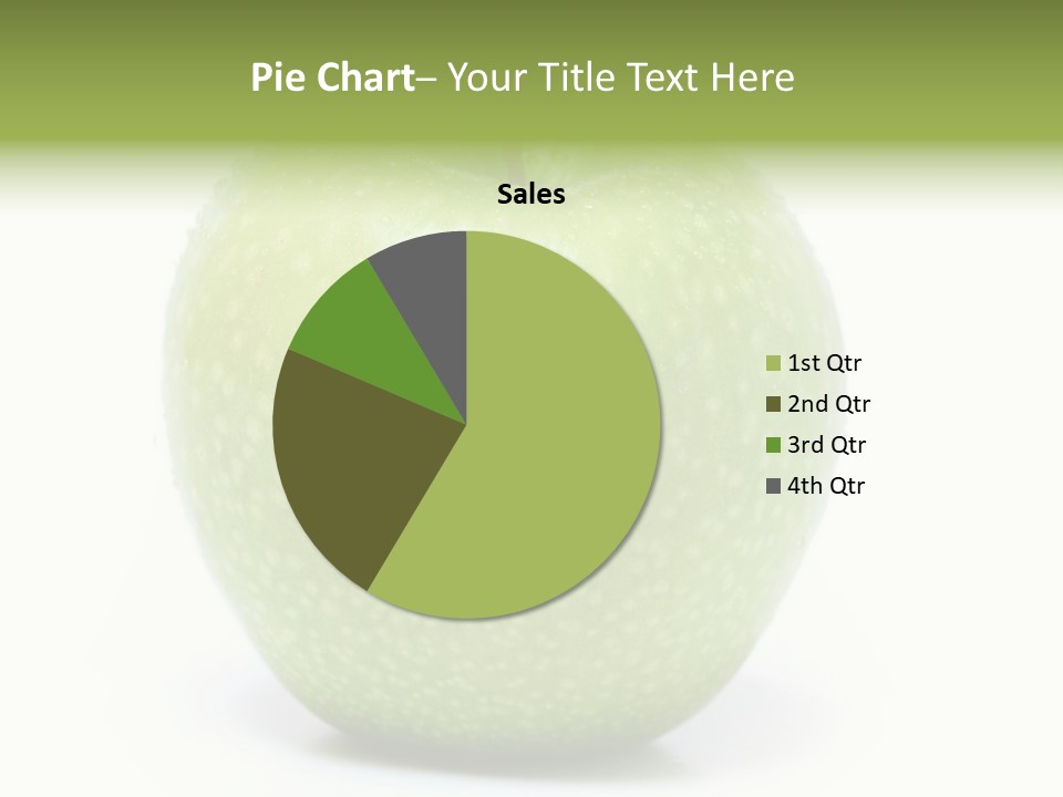 A Green Apple Sitting On Top Of A White Table PowerPoint Template