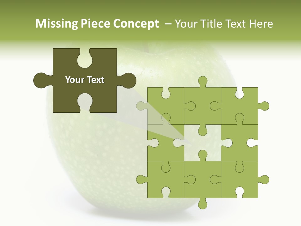 A Green Apple Sitting On Top Of A White Table PowerPoint Template