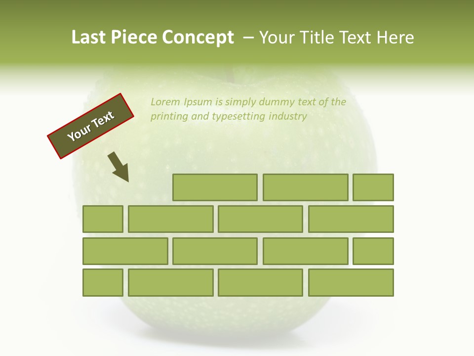 A Green Apple Sitting On Top Of A White Table PowerPoint Template