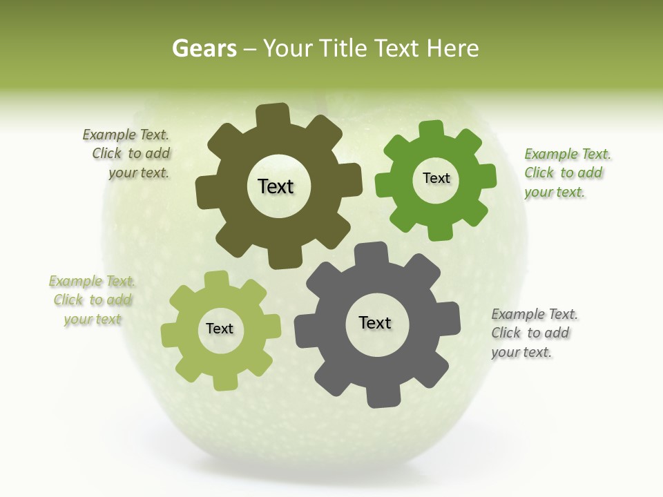A Green Apple Sitting On Top Of A White Table PowerPoint Template