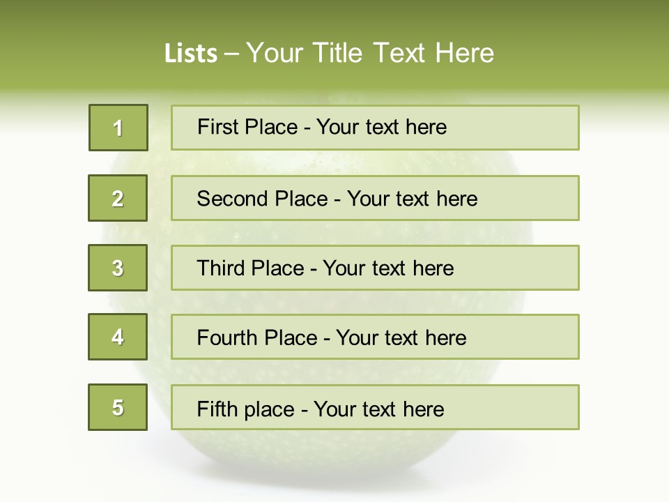 A Green Apple Sitting On Top Of A White Table PowerPoint Template