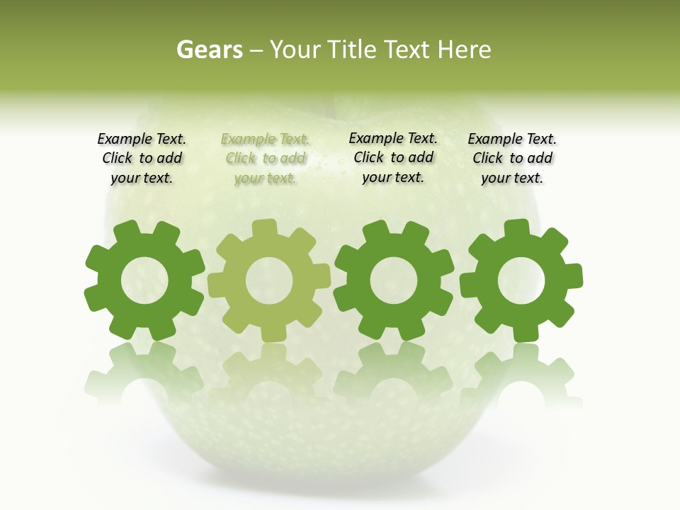 A Green Apple Sitting On Top Of A White Table PowerPoint Template