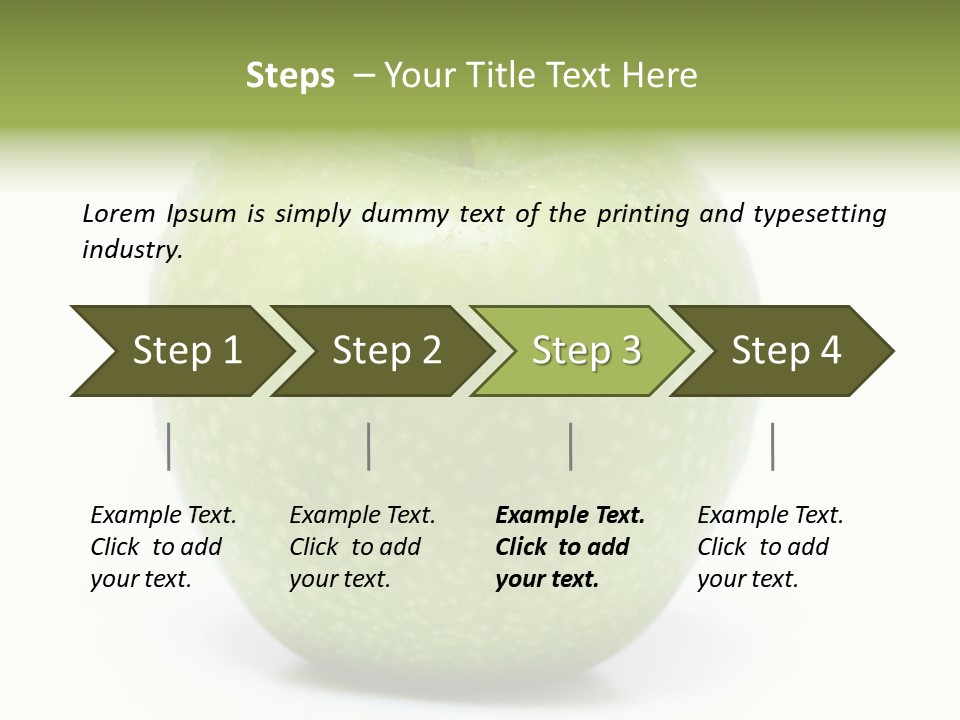 A Green Apple Sitting On Top Of A White Table PowerPoint Template