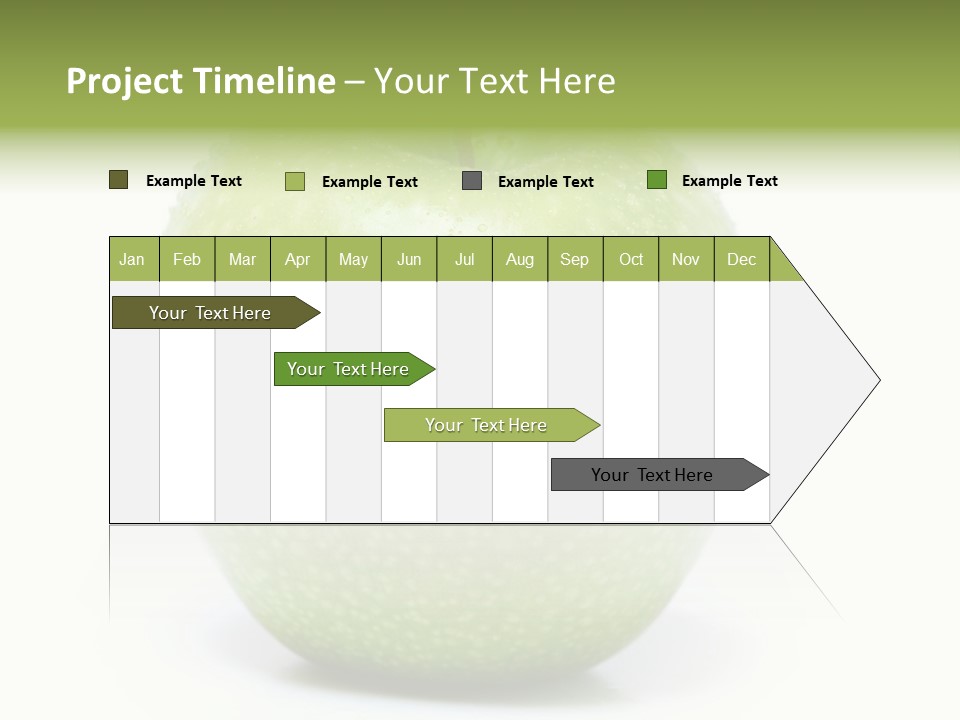 A Green Apple Sitting On Top Of A White Table PowerPoint Template