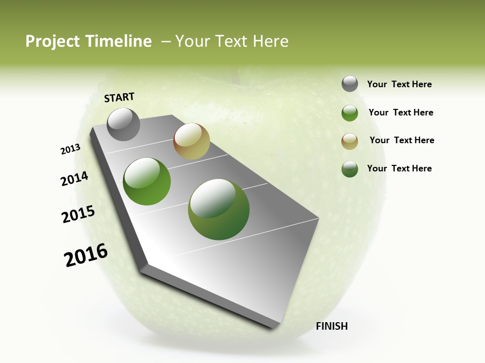 A Green Apple Sitting On Top Of A White Table PowerPoint Template