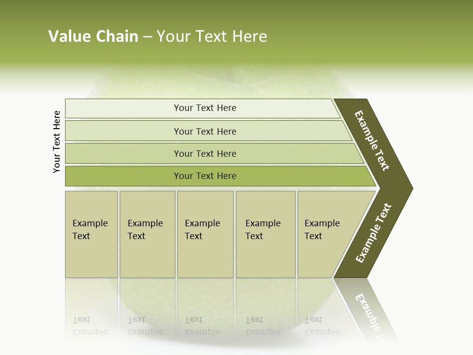 A Green Apple Sitting On Top Of A White Table PowerPoint Template