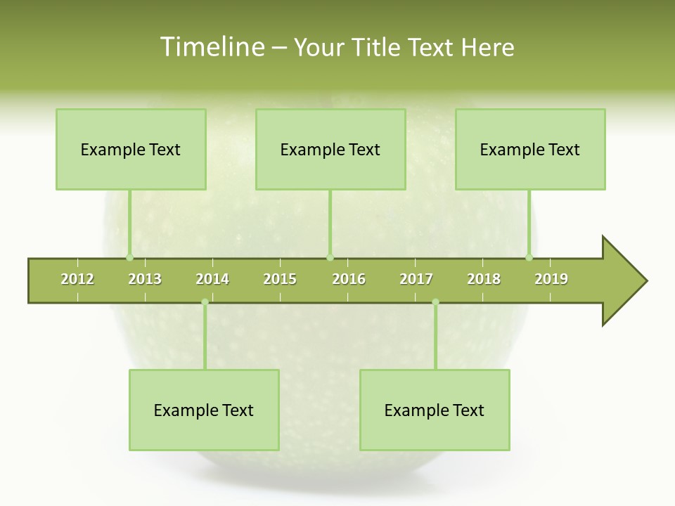 A Green Apple Sitting On Top Of A White Table PowerPoint Template