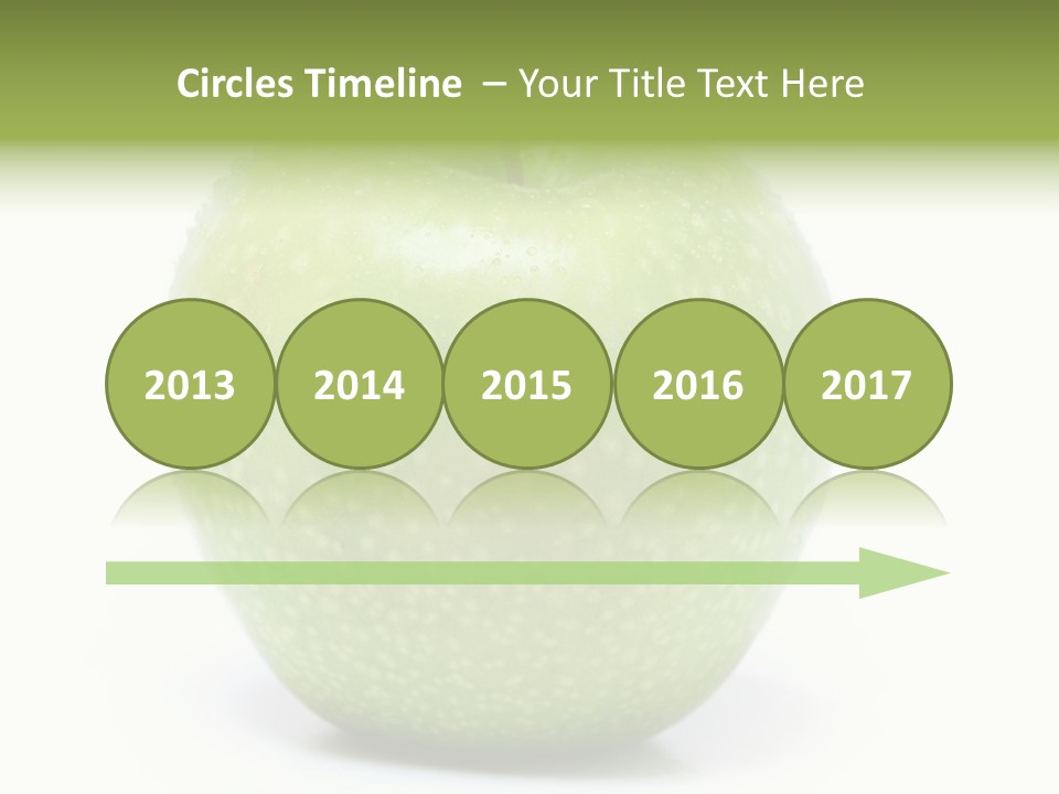 A Green Apple Sitting On Top Of A White Table PowerPoint Template