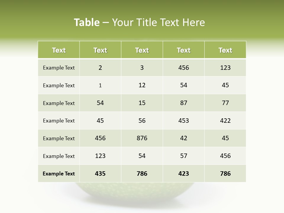 A Green Apple Sitting On Top Of A White Table PowerPoint Template