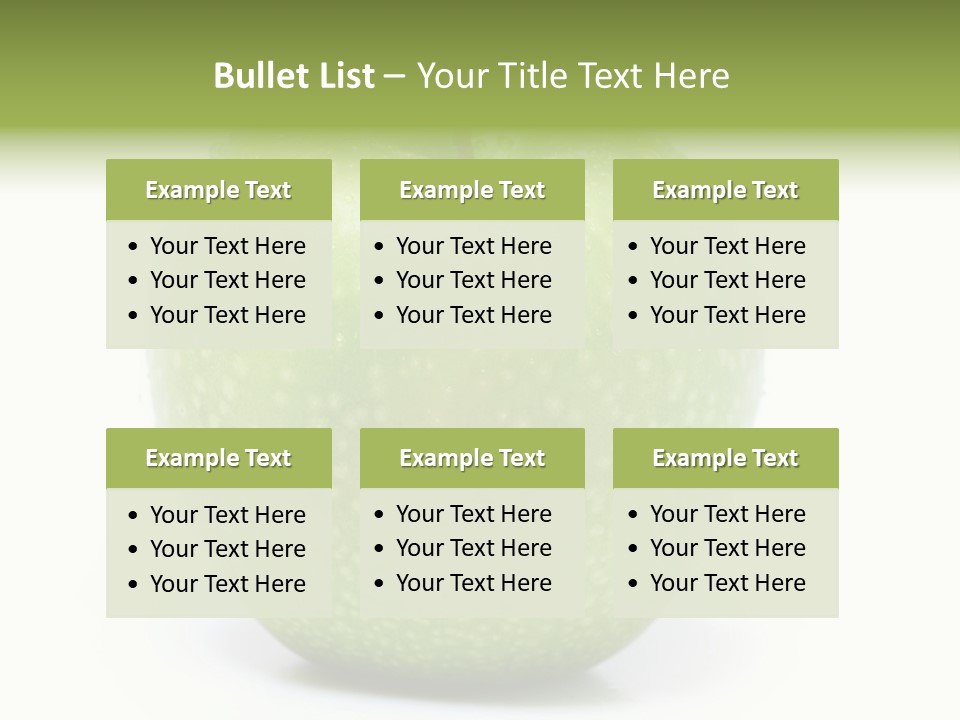 A Green Apple Sitting On Top Of A White Table PowerPoint Template