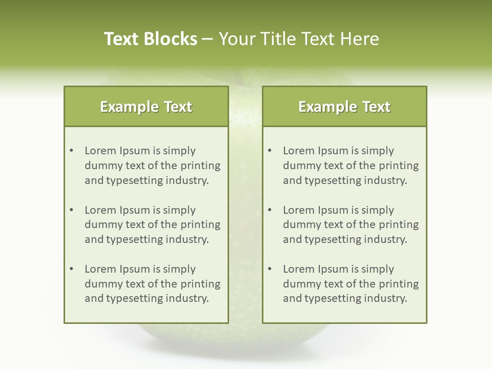 A Green Apple Sitting On Top Of A White Table PowerPoint Template