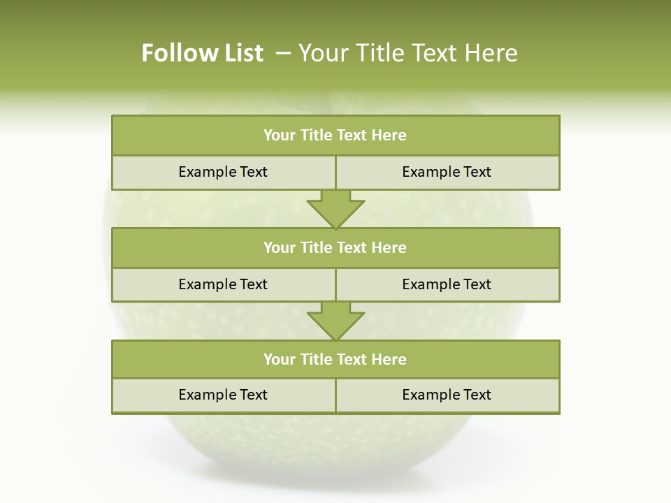 A Green Apple Sitting On Top Of A White Table PowerPoint Template