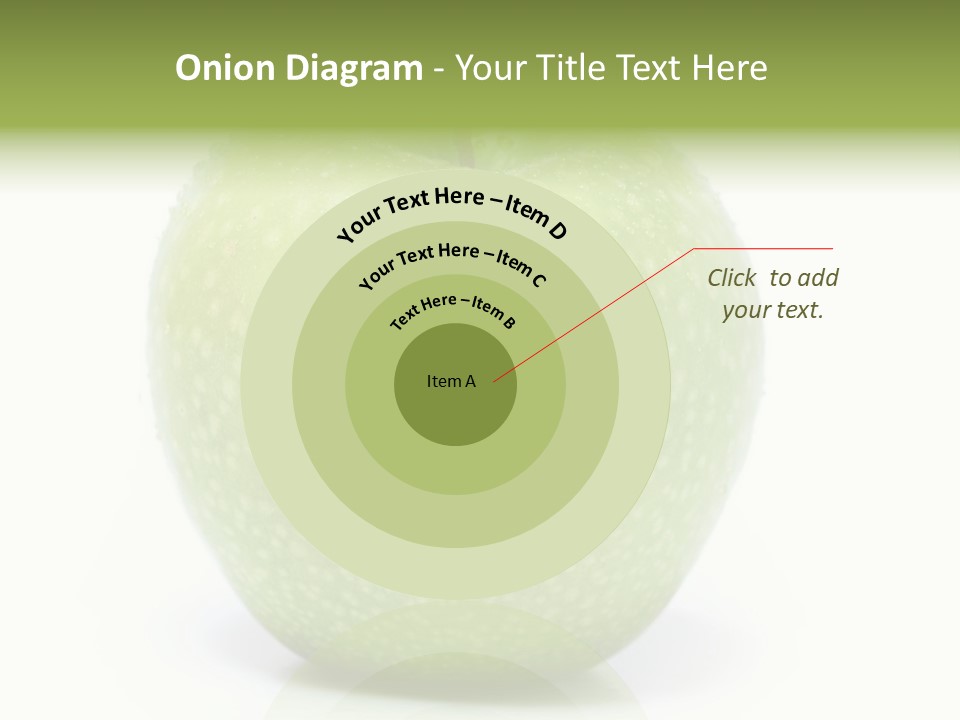 A Green Apple Sitting On Top Of A White Table PowerPoint Template