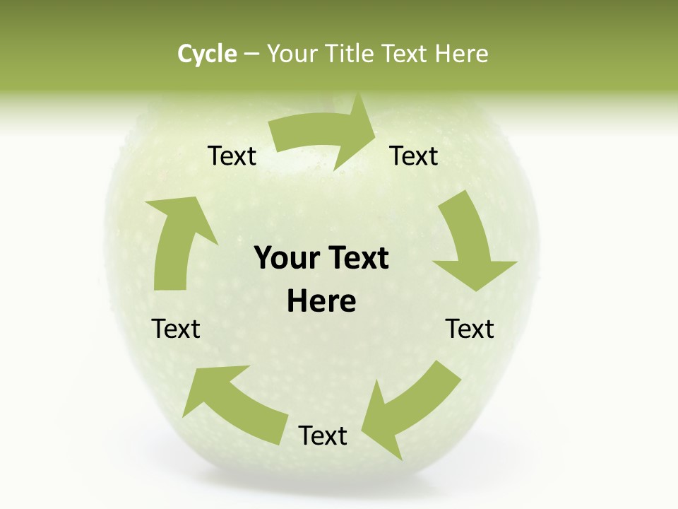 A Green Apple Sitting On Top Of A White Table PowerPoint Template