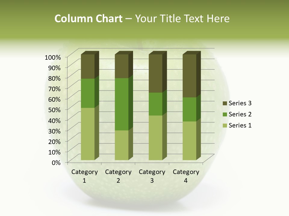 A Green Apple Sitting On Top Of A White Table PowerPoint Template