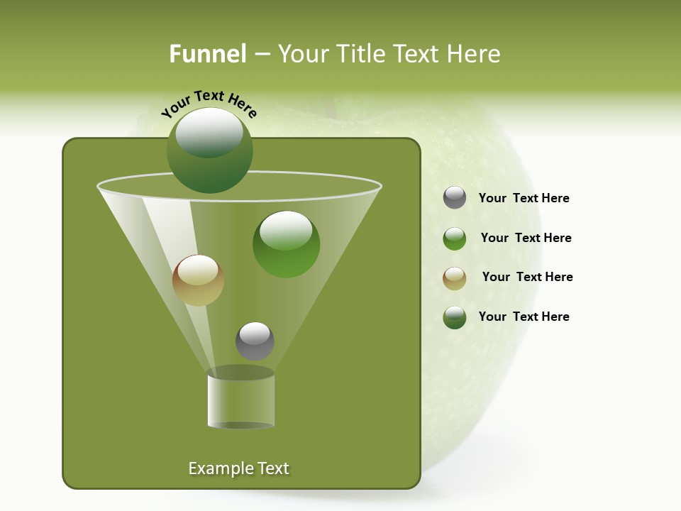 A Green Apple Sitting On Top Of A White Table PowerPoint Template